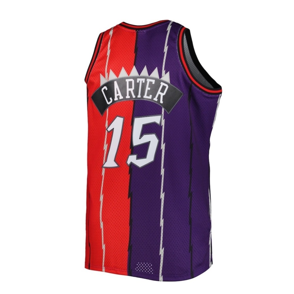 Mitchell & Ness Vince Carter Toronto Raptors 1998 Split Swingman Jersey SMJY4845 - Picture 2 of 5
